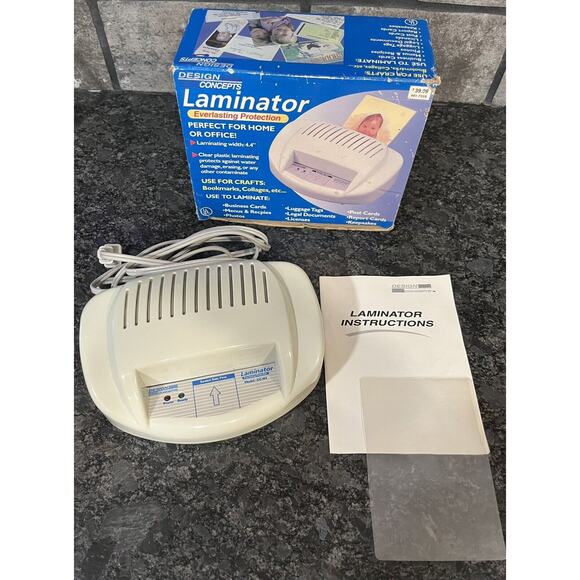 Design Concepts Laminator Model #DC4H Laminate Up to 4.4” Wide Tested Box Manual - Picture 1 of 4